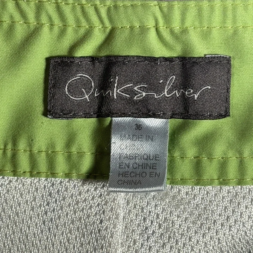 Quiksilver Mens White Navy Blue Lime‎ Green Oval Print Board Shorts 36 A501407